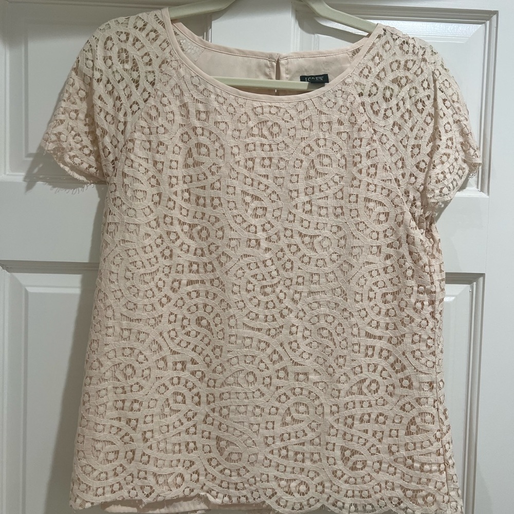 I. Crew ivory eyelet short sleeve shirt